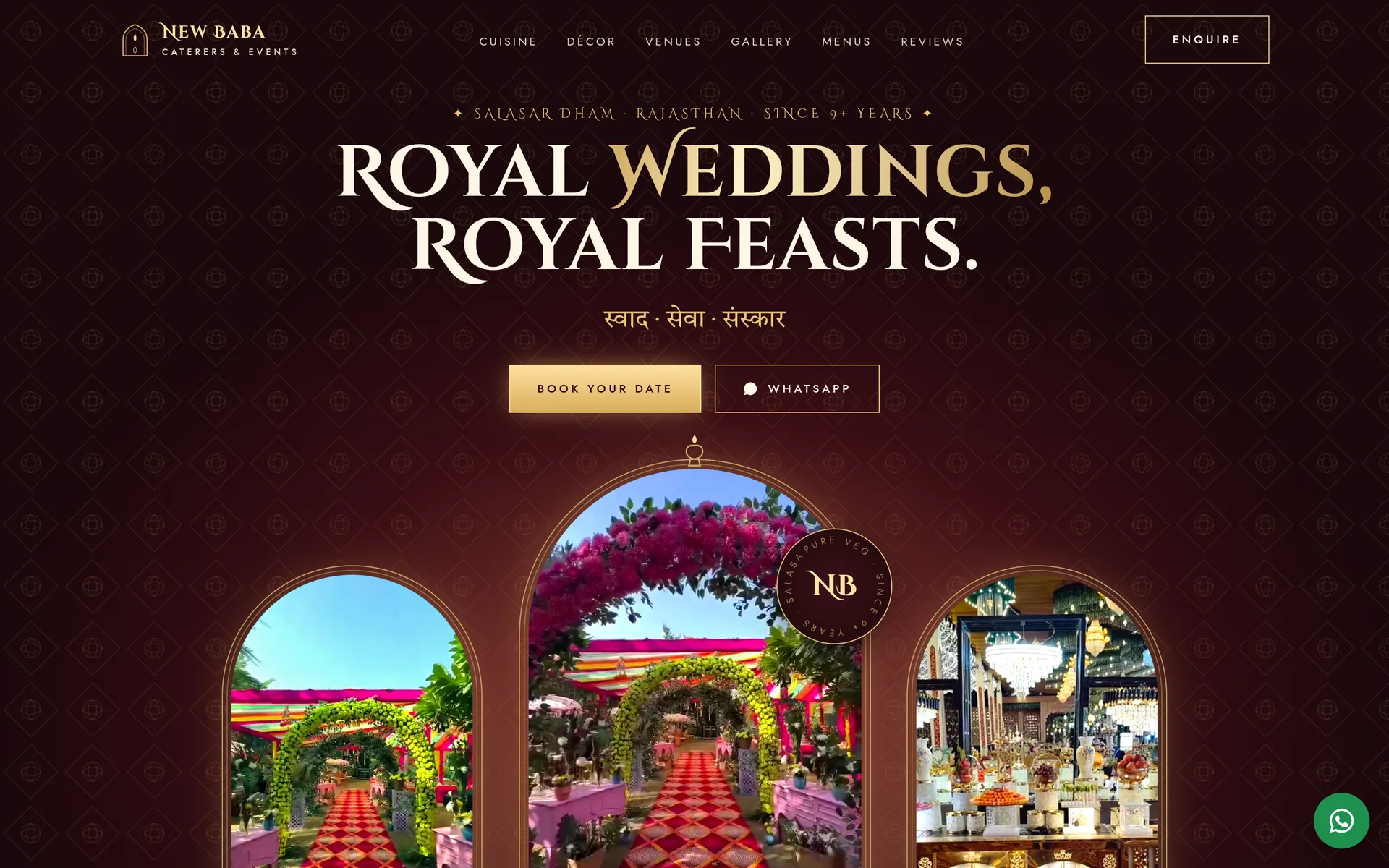 New Baba Caterers website
